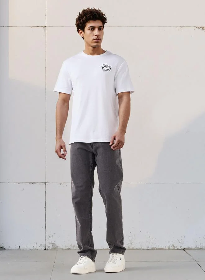 لي كوبر تيشيرت رجالي لي كوبر بقصة عادية ورقبة دائرية وأكمام قصيرة وطبعة شعار