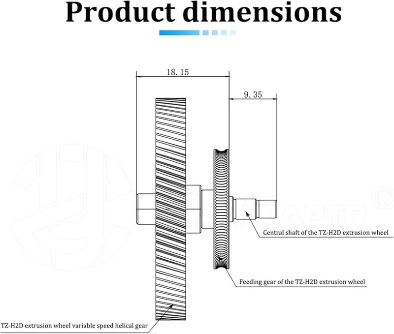 Hardened Steel Extruder Gear Assembly Replacement Part Compatible with Bambu Lab H2D 1 Pcs - Image 4