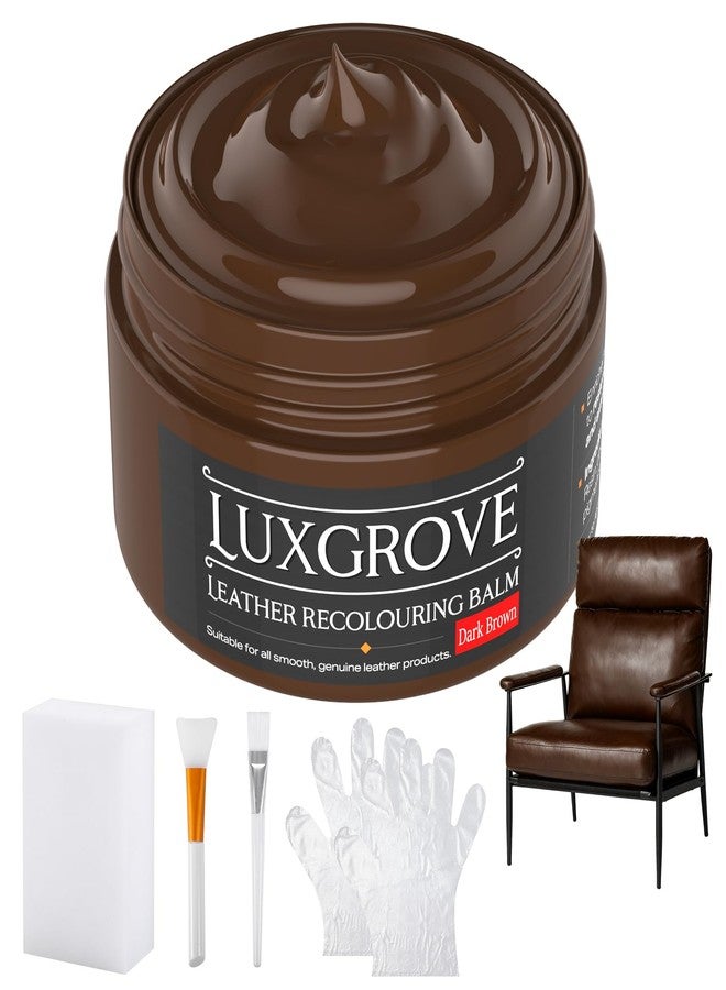 LUXGROVE® Dark Brown Leather Recoloring Balm, Leather Repair kit for Vinyl Furniture, Leathers Dye Paint for Faded & Scratched Leathers Couches, Car Seats, Shoes, Bag, Chair (50ml) - Image 1