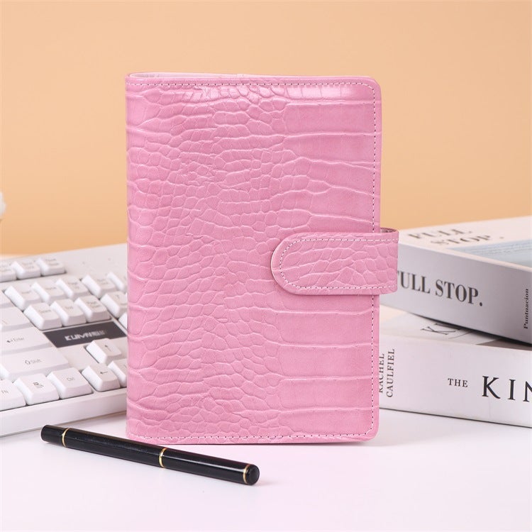 Crocodile Pattern Set Macaron Notebook Budget Notepad Hand Ledger Wallet Loose-Leaf Book - Image 5