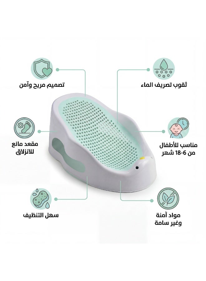 NIVORRA Baby Bathing Device - Ergonomic Anti-Slip Infant Bath Seat & Support, Non-Toxic, Easy to Clean Lying Bathtub - Image 3