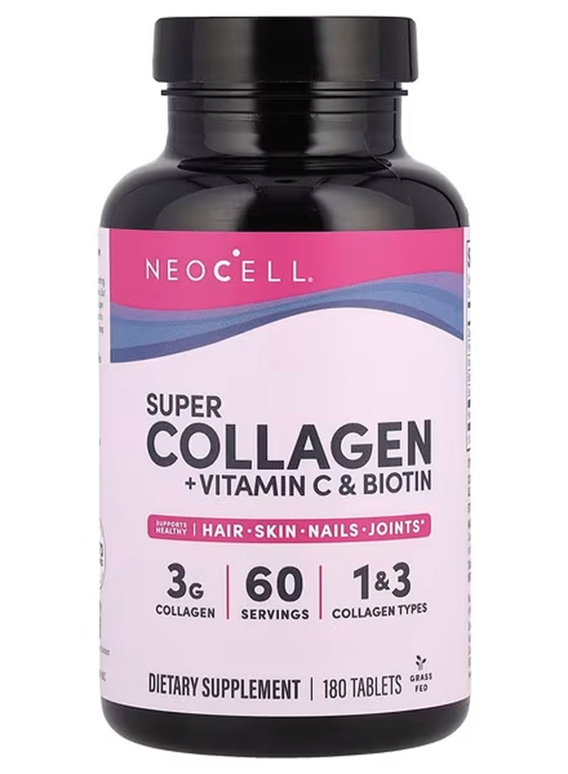 نيوسيل سوبر كولاجين سي بلس بيوتين، 180 قرص - Image 1