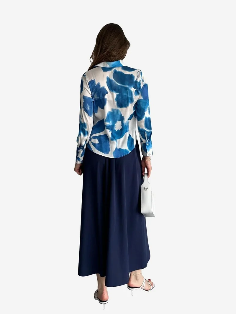 ماي فاشن MY FASHION Textured Abstract Print Button-Up Shirt