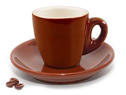 CUISINOX Brown Porcelain Espresso Cups and Saucers, 4 Sets (2 oz each) - Image 2