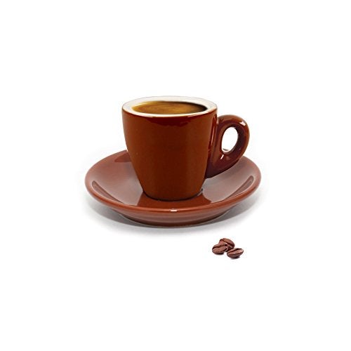 CUISINOX Brown Porcelain Espresso Cups and Saucers, 4 Sets (2 oz each) - Image 4