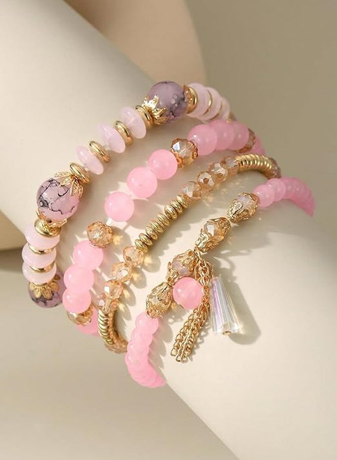 VIYANSHI Fashion Latest Stylish Bohemian Stackable Multilayer Crystal Charm Beaded Bracelet for Women Girls - Image 5