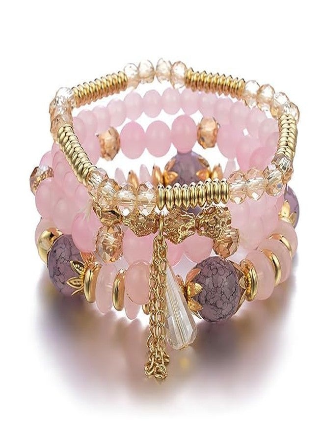 VIYANSHI Fashion Latest Stylish Bohemian Stackable Multilayer Crystal Charm Beaded Bracelet for Women Girls - Image 1