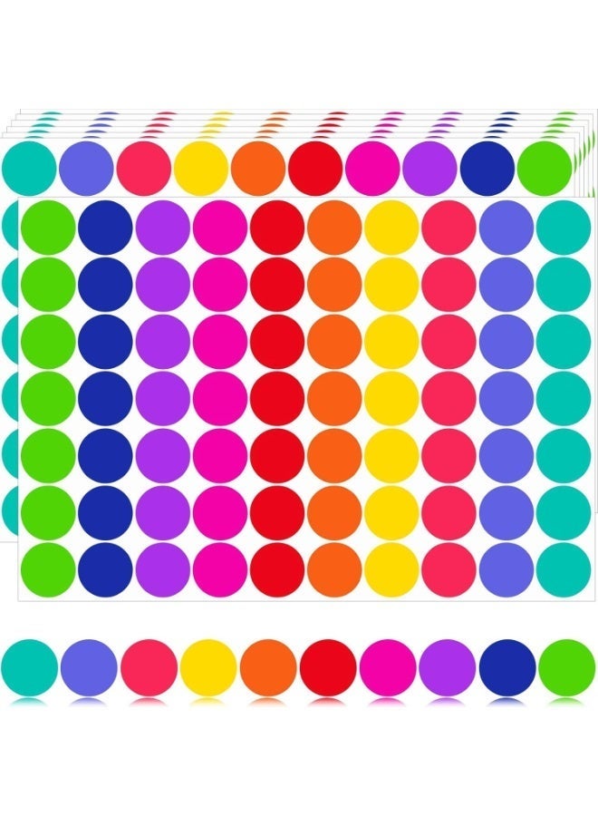 10 Different Colored Circle Dot Stickers for Toddlers Kids 3/4 Inch 1600 Pcs, Misofuki 20 Assorted Blank Garage Sale Price Stickers Sheets for Classroom Student Home, Round Color Coding Label Stickers - Image 3