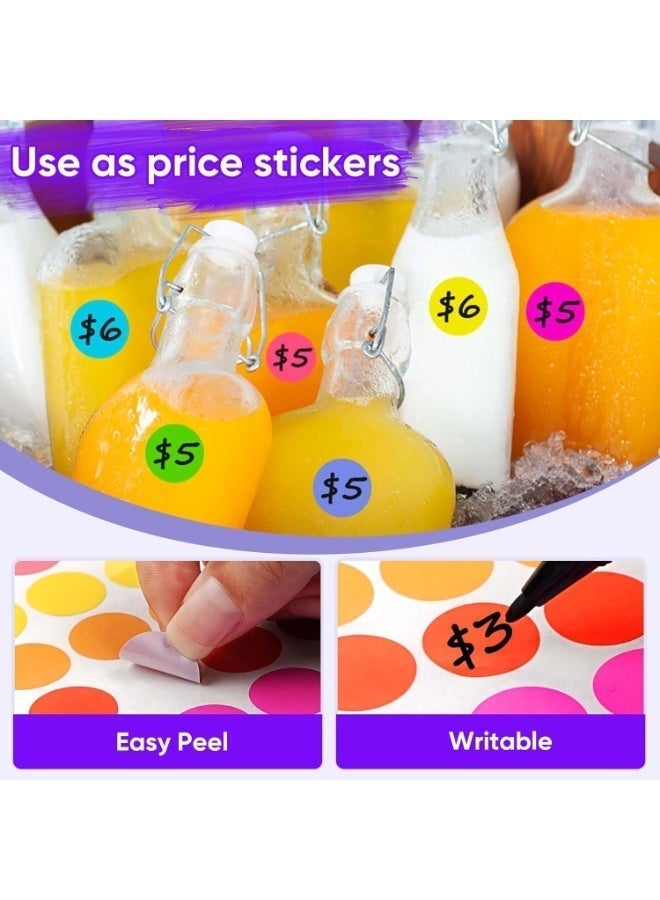 10 Different Colored Circle Dot Stickers for Toddlers Kids 3/4 Inch 1600 Pcs, Misofuki 20 Assorted Blank Garage Sale Price Stickers Sheets for Classroom Student Home, Round Color Coding Label Stickers - Image 4