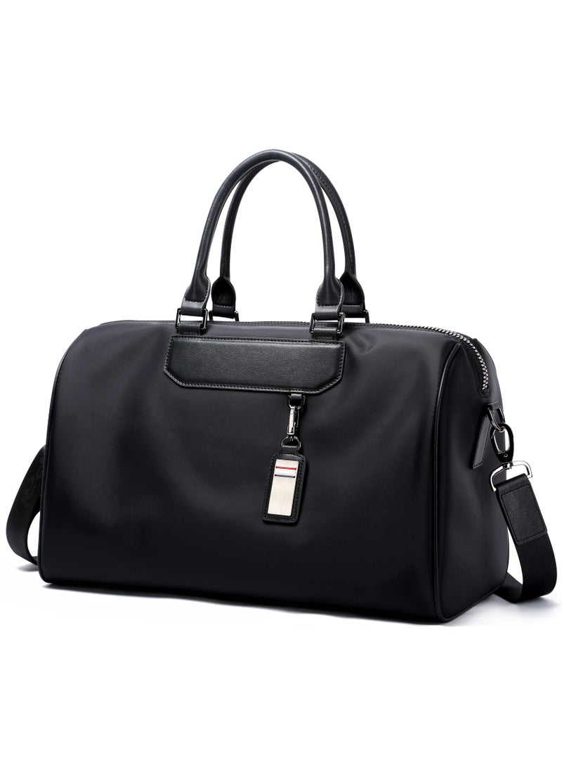 Bopai Premium 33L Duffel Bag Water Resistant Gym Bag with Separate Shoe Compartment and Detachable Shoulder Straps for Men and Women, BO-DF021, Black - Image 1