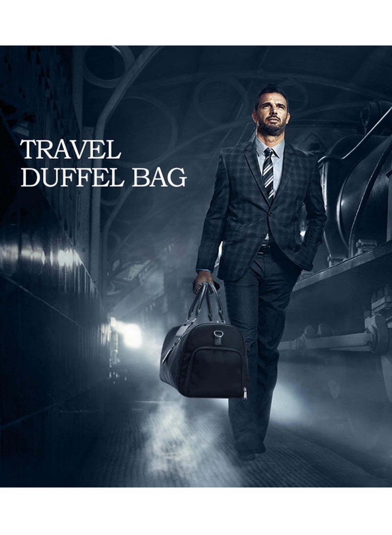 Bopai Premium 33L Duffel Bag Water Resistant Gym Bag with Separate Shoe Compartment and Detachable Shoulder Straps for Men and Women, BO-DF021, Black - Image 2