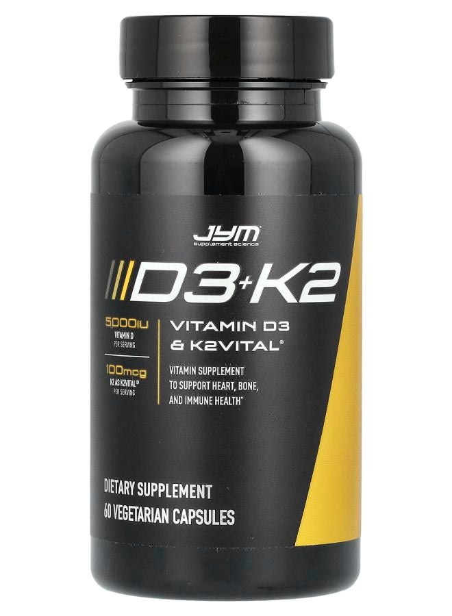 JYM Supplement Science D3+K2 60 Vegetarian Capsules