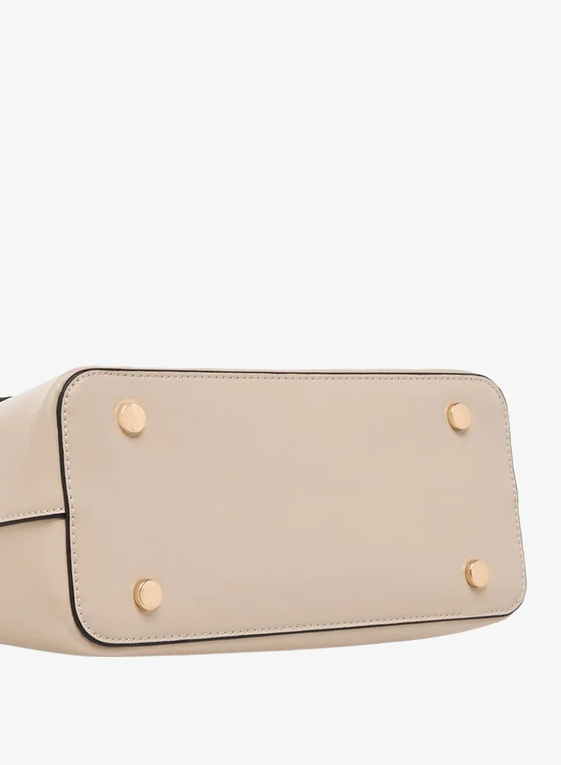 Paprika IVORY Solid Satchel Bag with Button Closure for Women | Best Price UAE