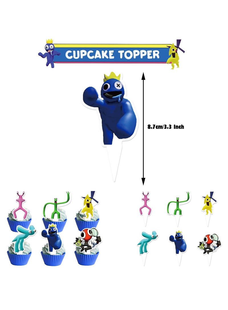 general Rainbow Friends 2 Theme Birthday Party Decoration Rainbow Frien-d2 Flag Cake Card Balloon - Image 5