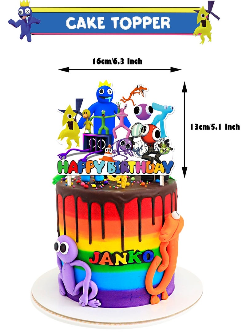 general Rainbow Friends 2 Theme Birthday Party Decoration Rainbow Frien-d2 Flag Cake Card Balloon - Image 2