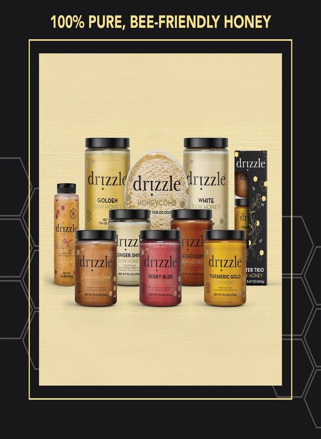 Drizzle Golden Raw Honey - All Natural Pure Raw Honey, Unfiltered & Unheated, Use in Tea & Coffee, Sugar Substitute, Certified Kosher - 13.2 oz Jar (375 g) - Image 5