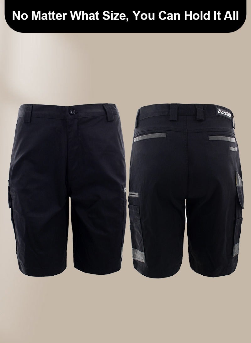 Zuolaya Men's Work Utility Shorts Lightweight Relaxed-Fit Multi-Pocket Work Short  - Image 4