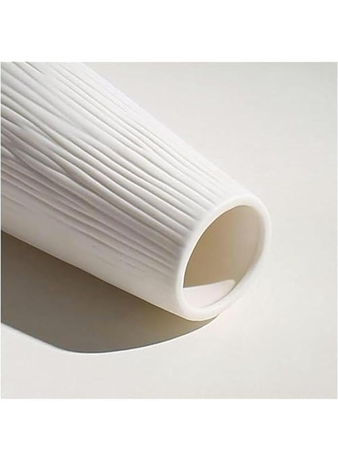 HOOKOR White Ceramic Vase for Home Decor,7.28 inch Vase for Flowers, Modern Art Texture Vase for Decor Centerpieces Entryway Shelf Living Room Table Deco (15-04) - Image 2