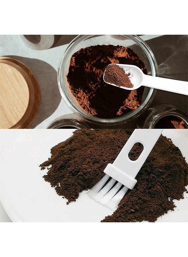 Urit 12 PCS 2 in 1 Coffee Spoon with Espresso Grinder Brush, Small Machine Grinder and Scooping Tea Powder Coffee Tool, for Ground Coffee Cleaning Tea Power (Black, White, Pink, Blue)  - Image 4