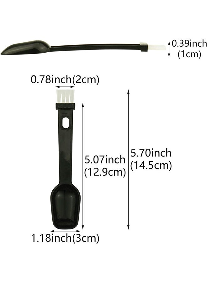 Urit 12 PCS 2 in 1 Coffee Spoon with Espresso Grinder Brush, Small Machine Grinder and Scooping Tea Powder Coffee Tool, for Ground Coffee Cleaning Tea Power (Black, White, Pink, Blue)  - Image 2