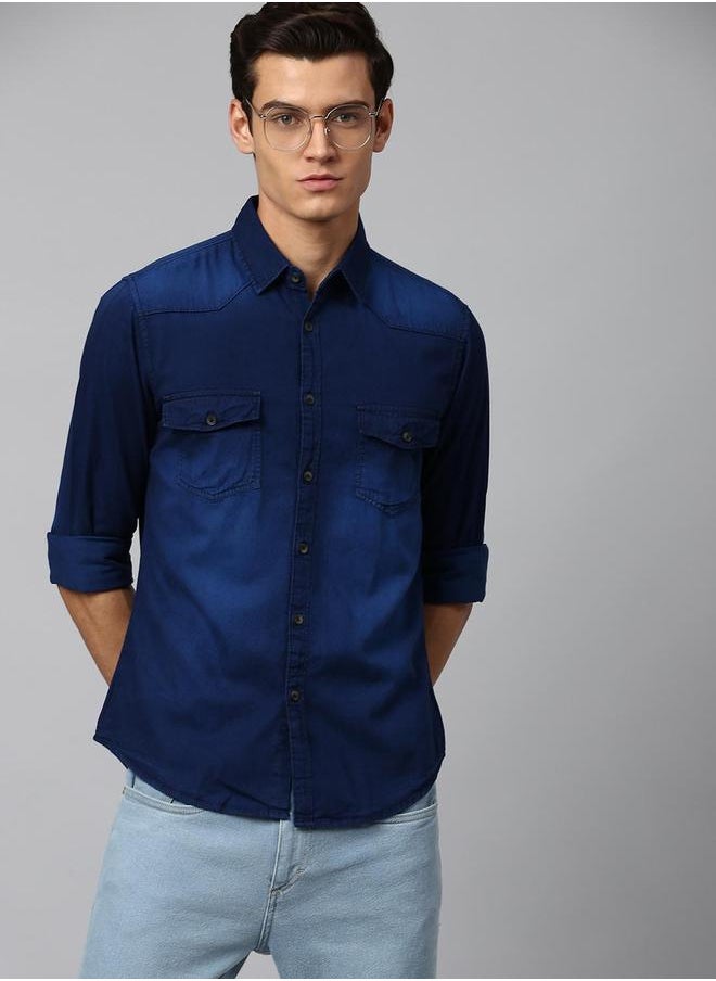 Dennis Lingo Denim Long Sleeves Casual Shirt by Styli  - Image 1