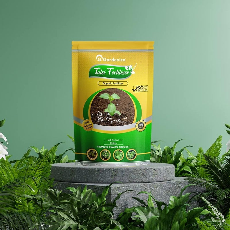 GARDENICA سماد جاردينيكا تولسي سماد الورد 850 جرام مجموعة طبيعية عضوية تعزز ازدهار الورد ونباتات التولسي مثالية للشرفات والأسطح وحدائق المنازل - Image 4