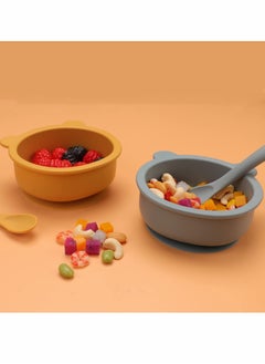 Excefore Silicone Suction Baby Bowl with Lid 100% Food Grade Silicone Infant Babies and Toddler Self Feeding 2 Pack  - Image 3