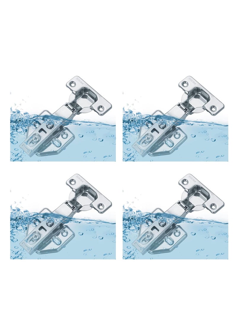 Avocetmobily Avocetmobily European Style Stainless Steel 304 100 Water Proof Clipon Soft Close Concealed Cabinet Hinges Pack of 2 Sets 0 Crank Full Overlay Clip On Hinge 2 Combo 0 Crank  - Image 2