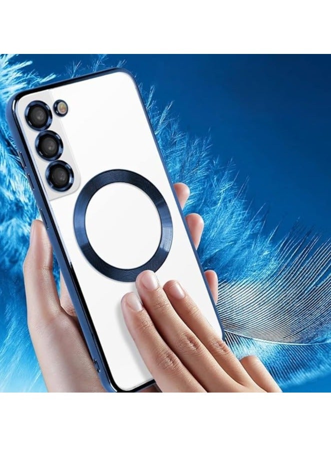 MIGOFAST Galaxy S24 Magnetic Case Compatible with MagSafe  Luxury Plating Design Galaxy S24 Case with Camera Lens Protector Soft TPU Bumper for Samsung Galaxy S24  Blue - Image 1