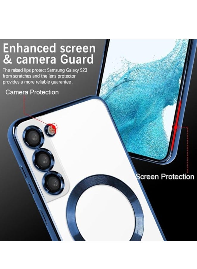 MIGOFAST Galaxy S24 Magnetic Case Compatible with MagSafe  Luxury Plating Design Galaxy S24 Case with Camera Lens Protector Soft TPU Bumper for Samsung Galaxy S24  Blue - Image 2