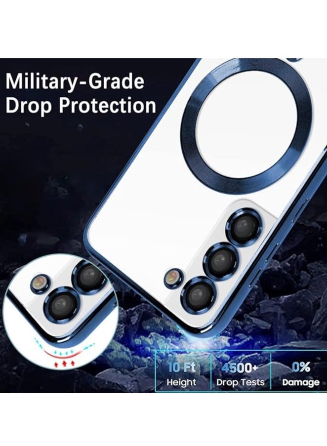 MIGOFAST Galaxy S24 Magnetic Case Compatible with MagSafe  Luxury Plating Design Galaxy S24 Case with Camera Lens Protector Soft TPU Bumper for Samsung Galaxy S24  Blue - Image 4