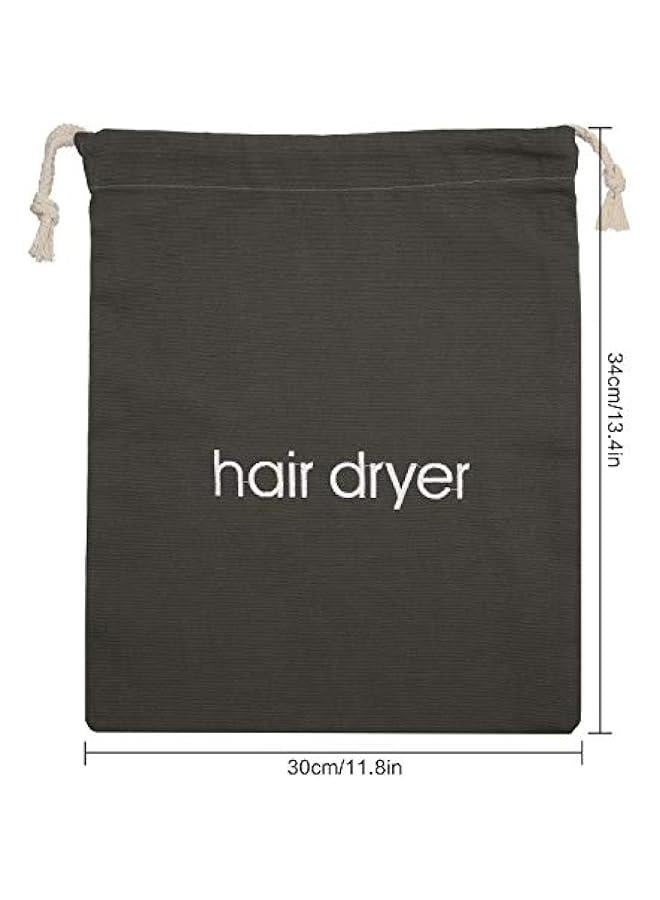 Hair Dryer Bags Drawstring Bag Hairdryer Container, 11.8 by 13.8 Inch(Cotton,Gray)  - Image 2