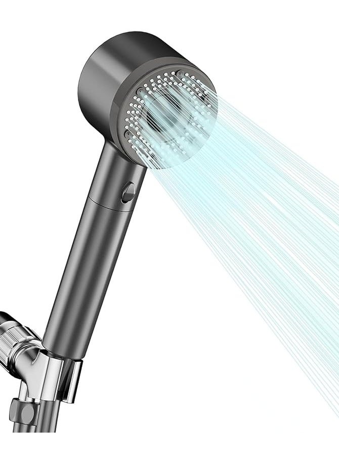 BEILINGDUN High Pressure Shower Head Filtered Shower Head with Handheld, Multiple Spray Modes with Pause Anti-Limescale Filter, 2X Water Saving,Showerhead Set,Easy to Install & Clean, Perfect for Saudi Bathrooms and Ramadan Gift(grey) - Image 1