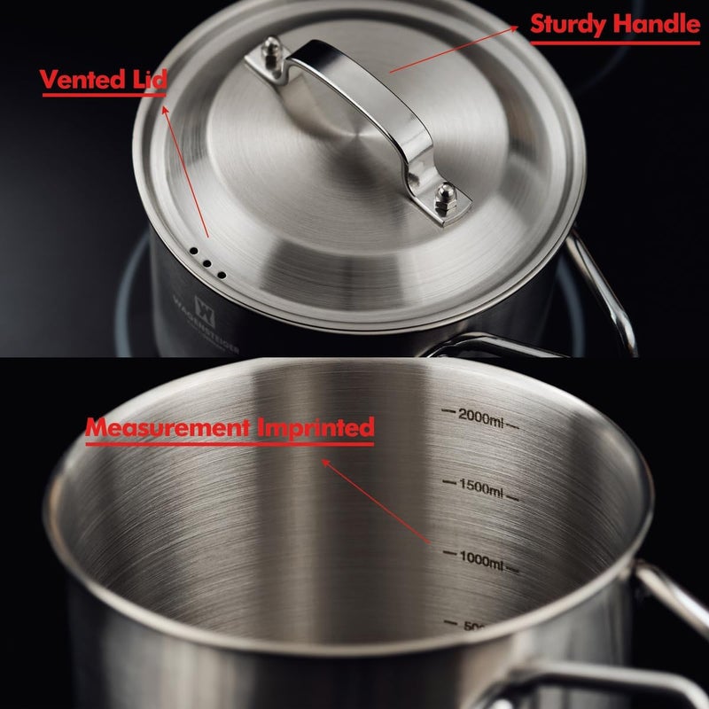 WAGENSTEIGER Premium Stainless Steel Asparagus Vegetable Tall Steamer Pot Spaghetti Pasta Stovetop Cooker with Removable Perforated Basket and Lid, Large Size Versatile Cookware (5.2Liters/5.5Quarts) - Image 4
