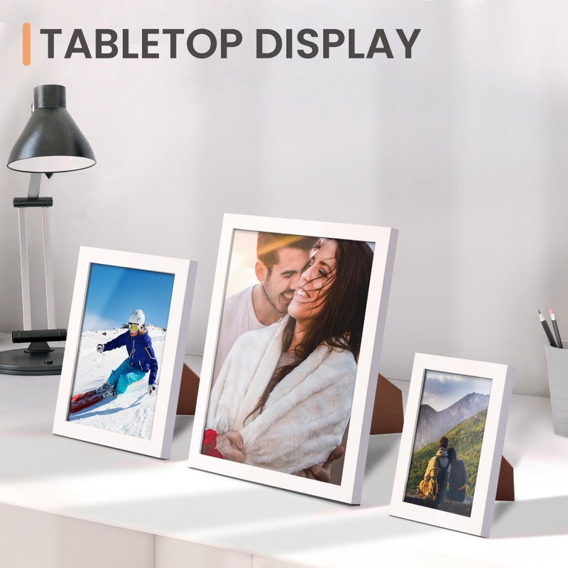 أبس سيمبلز upsimples 10 حزمة إطارات الصورة ديكور الجدار مع معرض زجاجي إطار الجدار مجموعة لتثبيت الجدار أو عرض الطاولة متعددة الأحجام بما في ذلك 8x10 5x7 4x6 إطارات صور العائلة البيضاء - Image 5