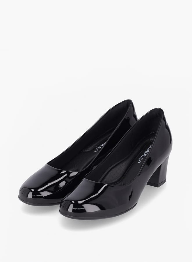 Piccadilly Women Round Toe Slip-On Shoes with Block Heels  - Image 1