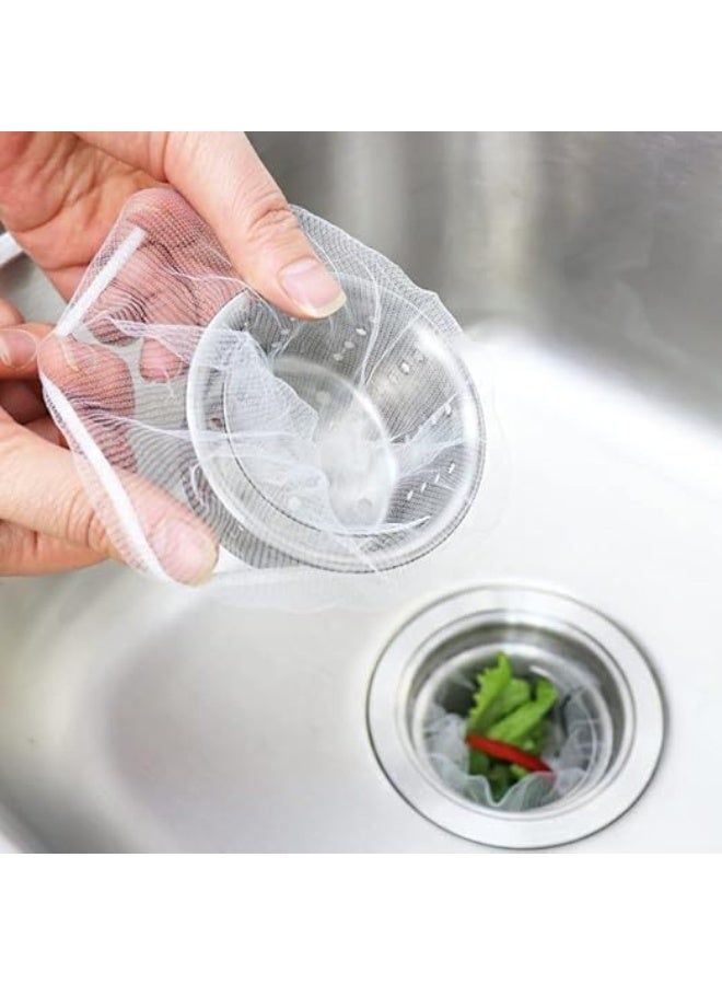 Happy Home Kitchen Sink Strainer Disposable Mesh - 100PCS Sink Strainer Bags - Sink Net Strainer Filter Bags for Sink Drain For Collecting Kitchen Food Waste Leftover Garbage. - Image 1