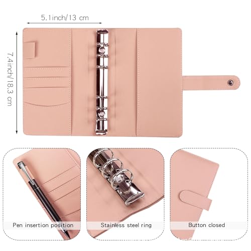 LXWHYP Money Saving Binder, Savings Challenges Book with for Cash Envelopes, 12pcs Zipper Envelopes A6 Budget Binder, Budget Planner for Managing Budgets and Saving Money (Pink-7.4IN) - Image 3