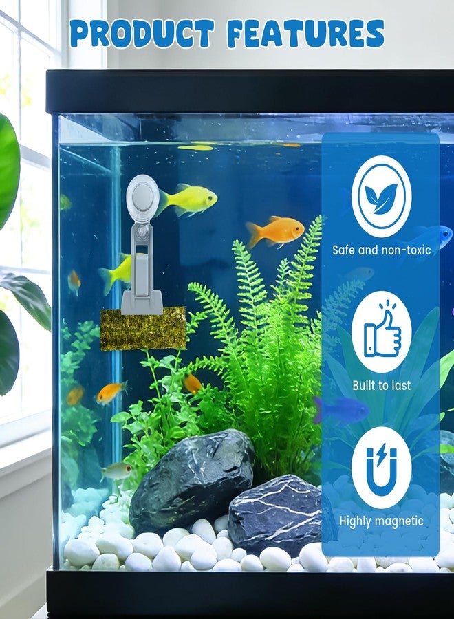 KCMOSGI Magnetic Seaweed Feeder Clip, Automatic Fish Feeder with Algae Magnet Clip, Fish Tank Accessories for Fish and Aquatic Pets, Automatic Fish Feeder. - Image 3