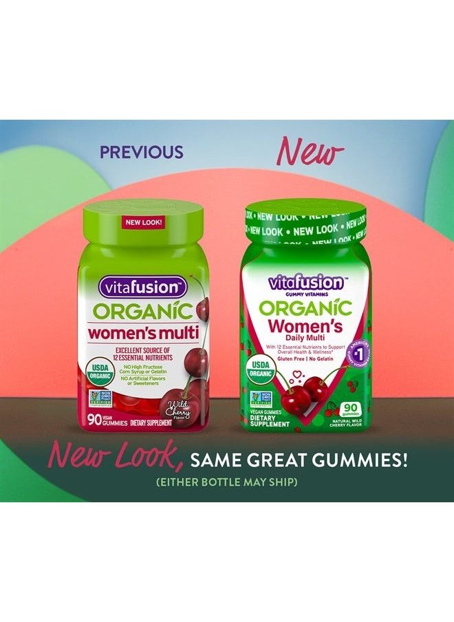 Vitafusion Organic Women's Gummy Multivitamin, 90 Count - Non-GMO, Gluten-Free, No Gelatin, No HFCS  - Image 3