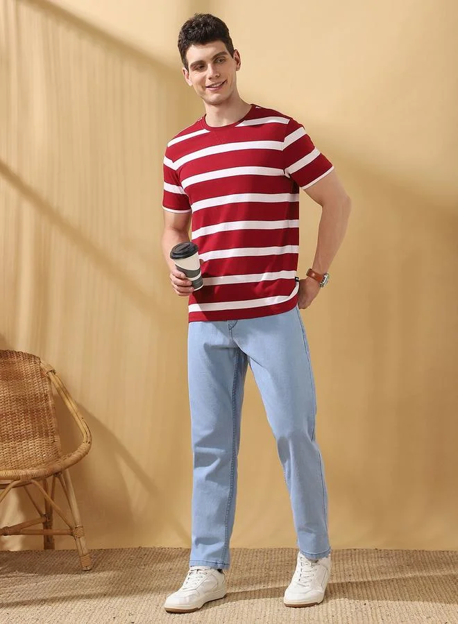 دينيس لينغو جينز رجالي قطن أزرق داكن بقصة مريحة وطول كامل