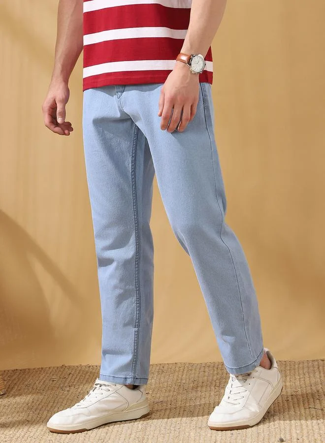 دينيس لينغو جينز رجالي قطن أزرق داكن بقصة مريحة وطول كامل