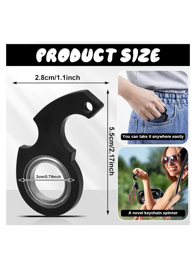 Keychain Spinner Multifunctional Portable Fidget Spinning Toy Newfangled Coping with Stress Rotating Key Ring Boutique Simple Key Accessories Gift for Finger Exercise - Image 2