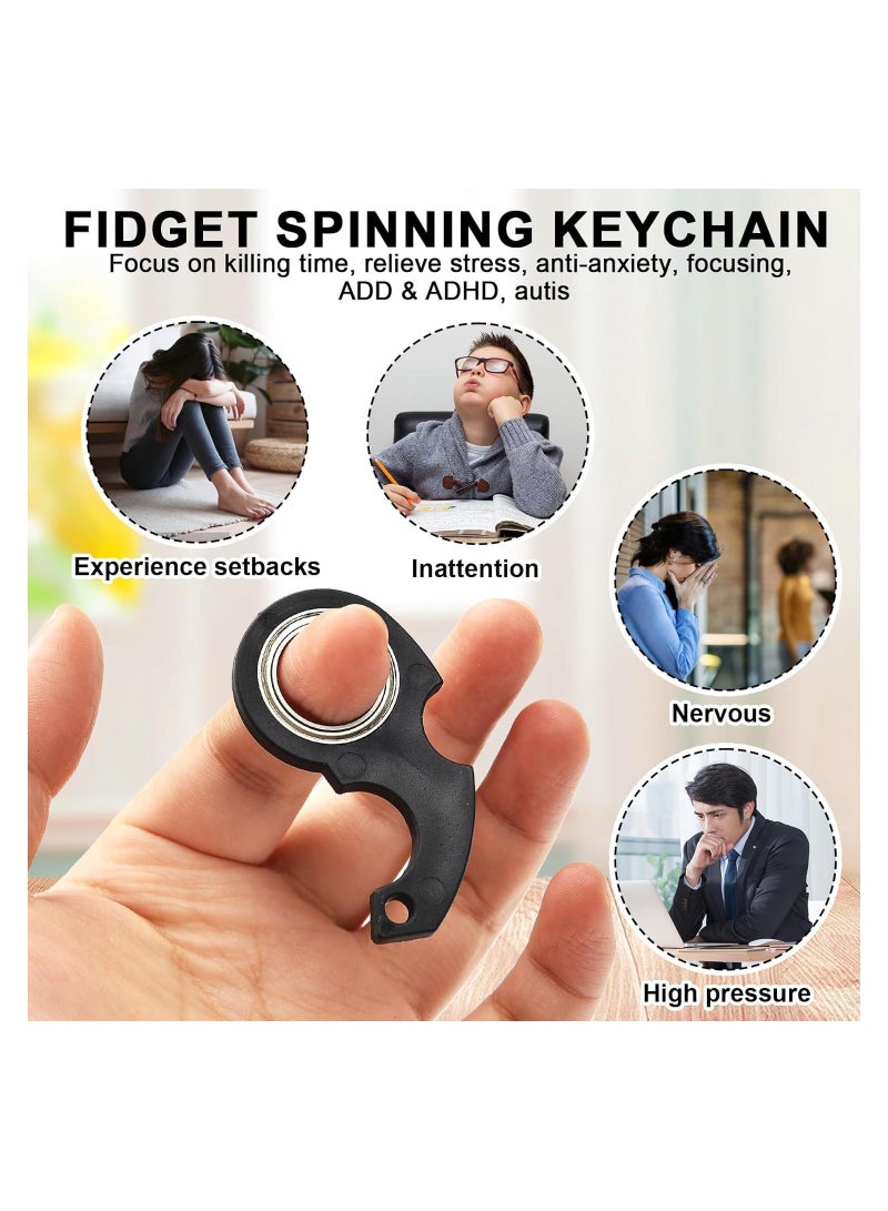 Keychain Spinner Multifunctional Portable Fidget Spinning Toy Newfangled Coping with Stress Rotating Key Ring Boutique Simple Key Accessories Gift for Finger Exercise - Image 5