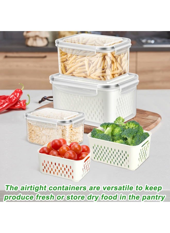 TBMAXS 3 Pack Fruit Storage Containers for Fridge, Produce Saver Vegetable Container with Drain Colanders - Refrigerator Organizer for Lettuce Berry Keepers - Image 4