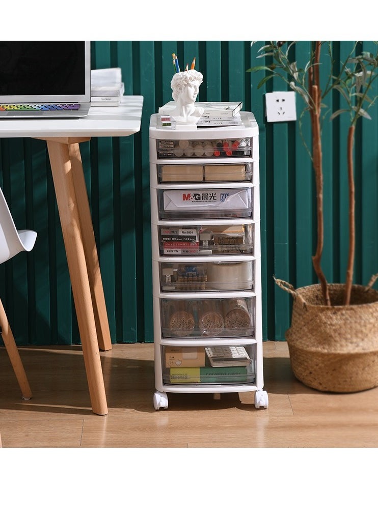 Organized Home - Craft Organizers and Storage Rolling Storage Cart for Classroom Supplies Storage Organizer for Art Supplies 7 Drawers White - Image 1