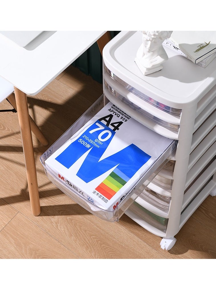 Organized Home - Craft Organizers and Storage Rolling Storage Cart for Classroom Supplies Storage Organizer for Art Supplies 7 Drawers White - Image 1