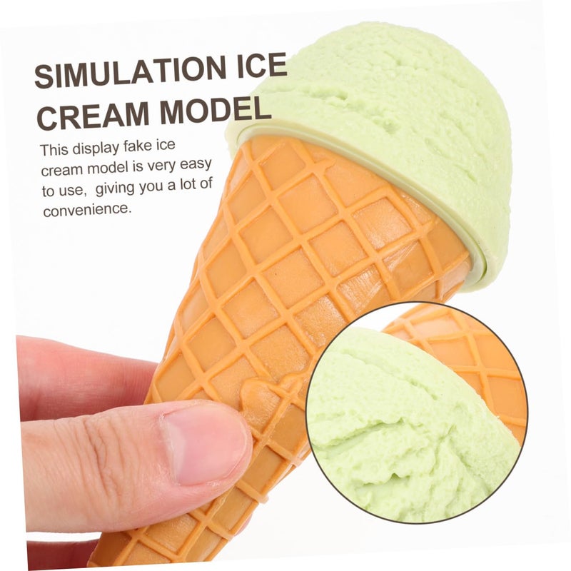 Artificial Matcha Ice Cream Cone Model PVC Photography Prop Party Decoration Display - Image 4