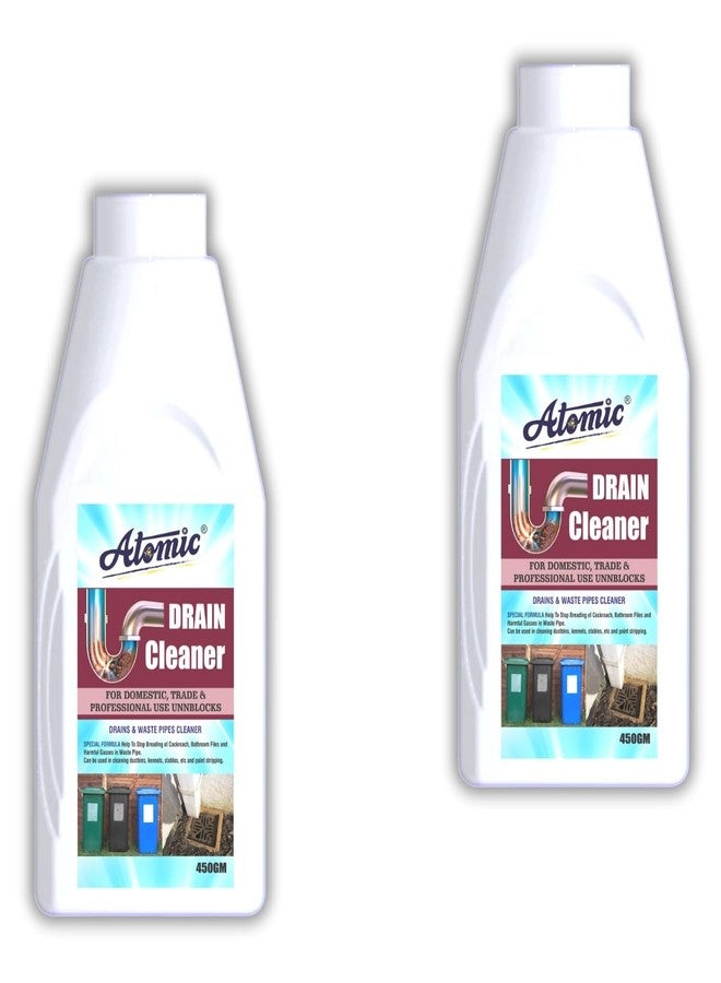 Atomic Heavy Duty Drain Cleaner and Kitchen Sink Blockage Remover For Tough Clogs - Set OF 2, 450 Gm Each - Image 1