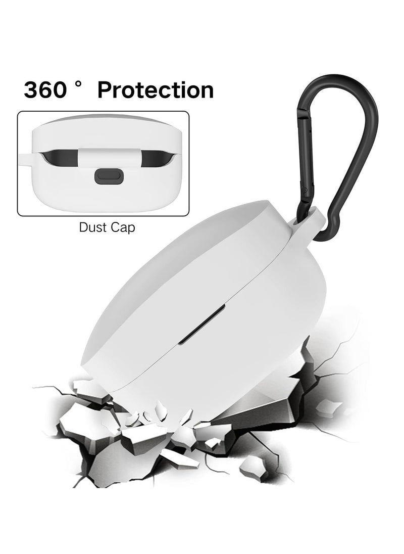 KASTWAVE - KASTWAVE Headphone Cover for Sony WF1000XM4 with Carabiner and Silicone Hand Strap All-inclusive Protection Shockproof AntiSlip AntiFingerprint 2Pack (Black+White) - Image 1